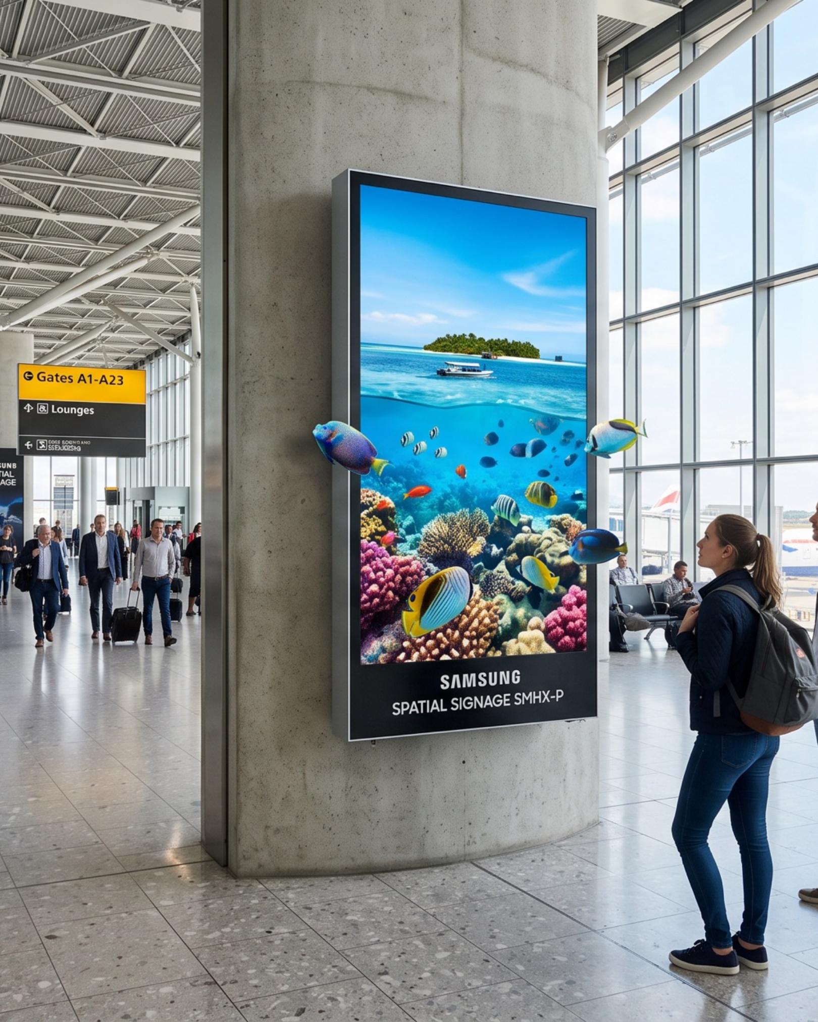 Samsung Spatial Signage instalado en aeropuerto
